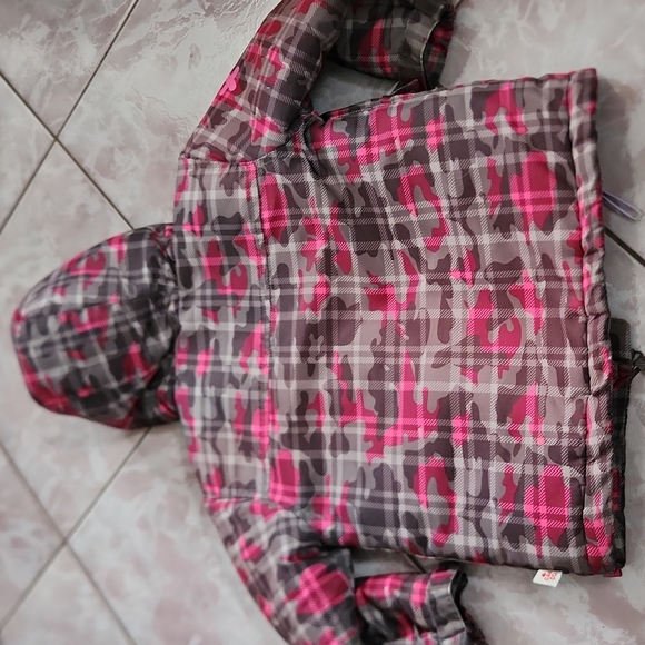 Kids Coat Hot Paws Size 4 Plaid Camo Pink Grey - Picture 11 of 16